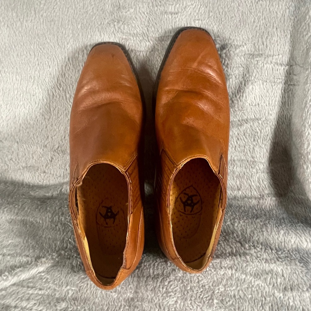 Ariat Brown Leather Chelsea Ankle Boot Pull On  Low Heel Size 7B western - Picture 6 of 11